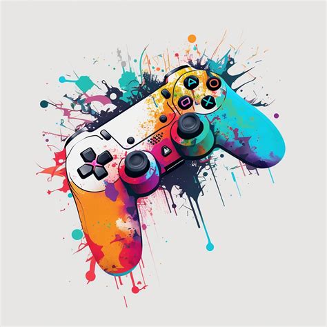 Graffiti Style Gaming Controller PNG Gamer Life Digital Shirt PNG