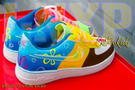 Custom Spongebob And Patrick Air Force Ones Af1 Etsy