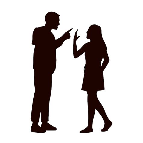 Free Vector | Flat design couple arguing silhouette