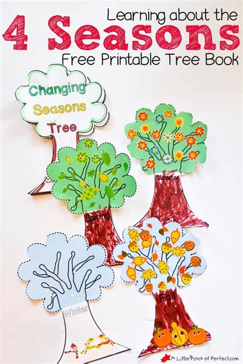 Four Seasons Tree Craft Book Free Printable Kids Activity A Little