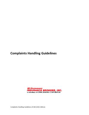 Fillable Online Guideline On Complaint Handling Procedures For Banks