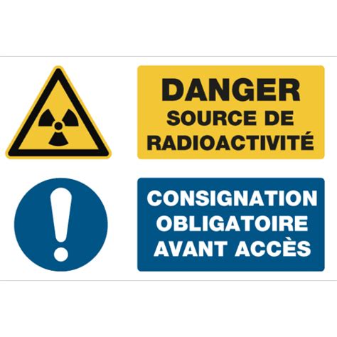 Panneau Picto Danger Source de Radioactivité Danger Radioactif