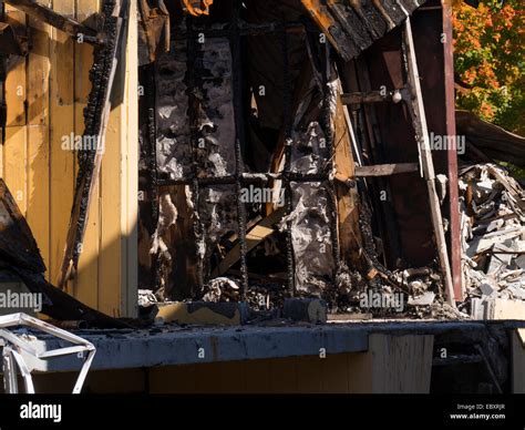 Burned Down Home Pipes Metal Stock Photo Alamy