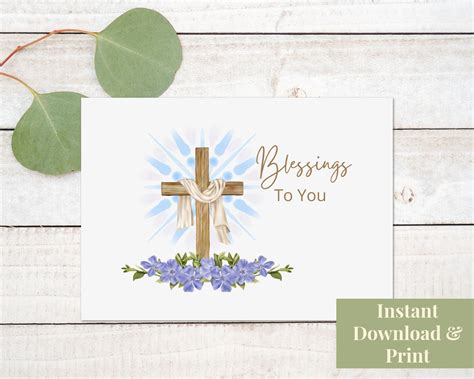 Religious Thank You Card Printable Religious Card Blessings Etsy