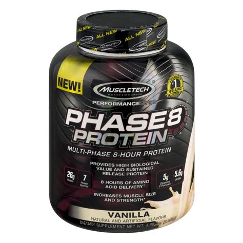 Muscletech Phase 8 Protein Powder Vanilla 26g Protein 4 6 Lb