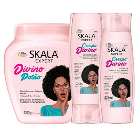 Kit Completo Skala Divino Potao Cabelos Crespos E Cacheados Mercado Livre