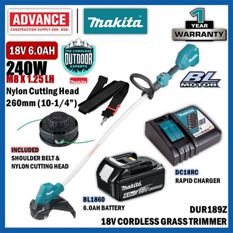 Makita Dur189z 18v Cordless Grass Trimmer Brushless Nylon Cutting Head Shopee Malaysia