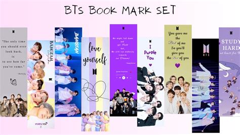 Bts Printable Bookmarks Printable Bookmarks Digital Etsy