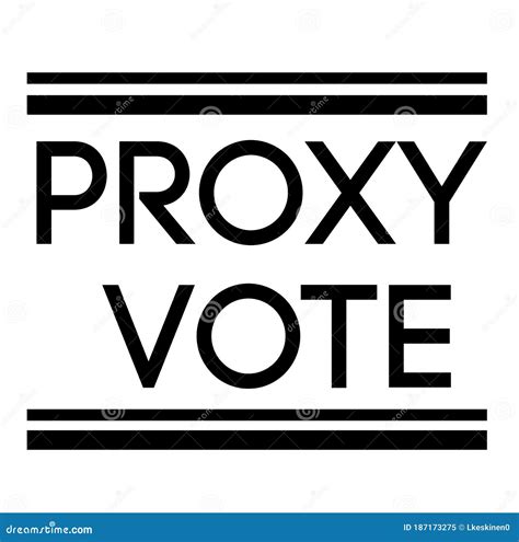 Signo De Voto De Proxy Sobre Fondo Blanco Stock de ilustración