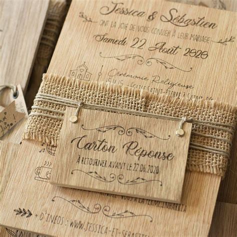 Faire Part De Mariage En Bois Pour Une Annonce Solide Et Co Tendance