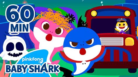 Halloween Baby Shark Bus Goes Round And Round Compilation