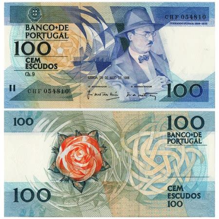 1988 Billet Portugal 100 Escudos Fernando Pessoa P179e NEUF Mynumi