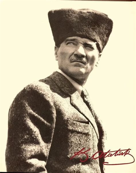 Mustafa Kemal Atatürk Hearted Portrait Signed 31