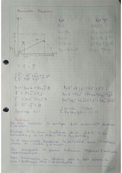 Solution Movimiento Parabolico Studypool