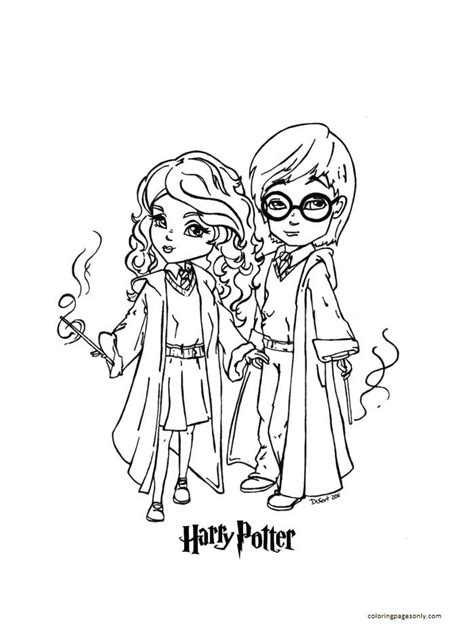 Harry Potter Chibi Coloring Page Free Printable Coloring Pages