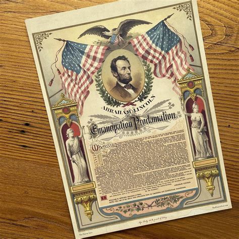 Abraham Lincoln and the Emancipation Proclamation as a small poster ...