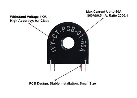 High Accuracy Low Volatage 10a Pcb Mount Mini Current Transformer For