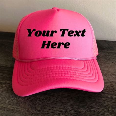 Hot Pink Embroidered Trucker Hat Etsy