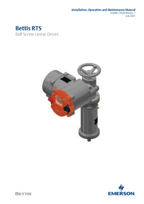 Bettis Rts Ball Screw Linear Drives Installation Operation And