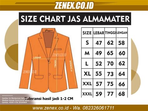 Ukuran Jas Almamater Zenex Co Id