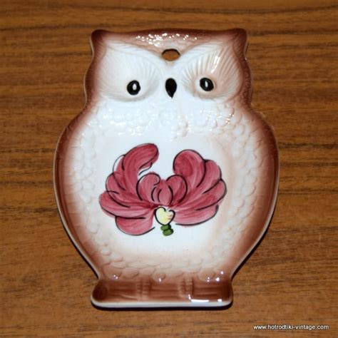 Vintage Japanese Owl Spoon Rest Dish Or Wall Hanging HRTV