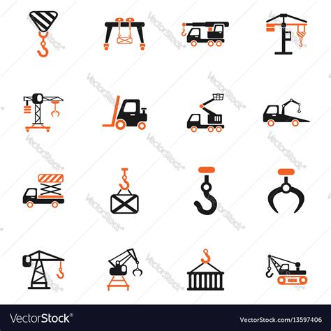 Lifting Machines Icon Set Royalty Free Vector Image