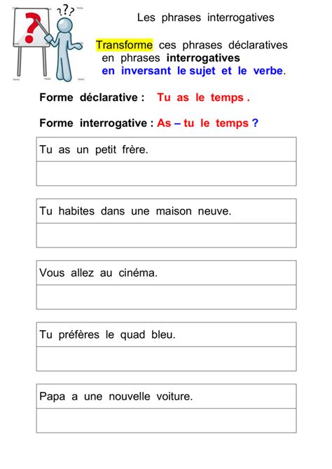 Phrase Interrogative Ce Exercices