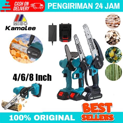 Jual Saw Kamolee Cordless Chainsaw Mesin Gergaji Listrik Portable