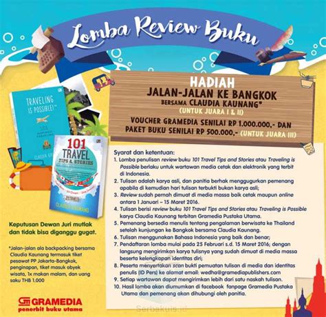 Lomba Review Buku Claudia Kaunang Berhadiah Trip Ke Bangkok Thailand