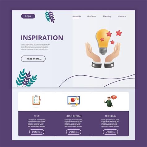 Premium Vector | Inspiration flat landing page website template test ...