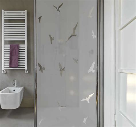 Translucent Shower With Birds Shower Screen Decal TenStickers