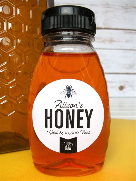 Custom Colorful Honey Labels Print With Your Backyard Beekeeper Text