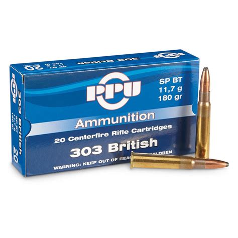 PPU 303 British 180 Grain SPBT 20 Rounds 222402 303 British