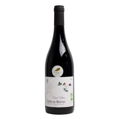 COTES DU RHONE ROUGE AOP BIO CUVEE FABRE 2020 Produits Biologiques