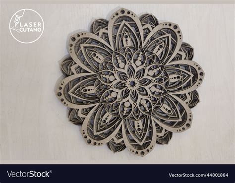 Mandala template for laser cut wood or paper Vector Image