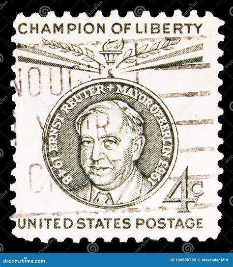 Postage Stamp Printed In Usa Shows Ernst Reuter C United States