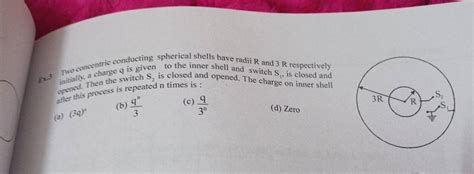 Two Concentric Conducting Spherical Shells Have Radii R And 3r Respective