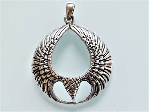 Eagle Sterling Silver Pendant Eagle Wings Talisman Eagle In Fly