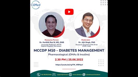 M 11 Mccdp Diabetic Management Dr Karthik Rao Oral