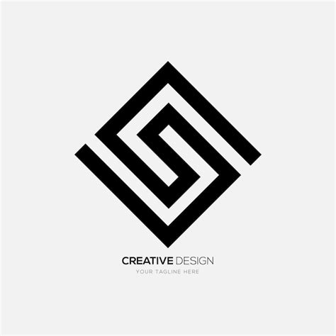 Premium Vector Letter S Rectangle Cube Shape Line Art Creative Modern