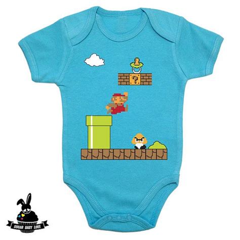 Baby Super Mario Bodysuit Funny Baby Onesies Baby Boy Fashion Cute