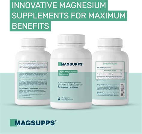 Magsupps Triple Magnesium Complex 300mg Of Pure Magnesium Glycinate Malate And Citrate For