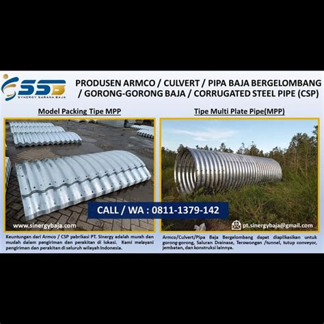 Jual Konstruksi Jembatan Armco Culvert Pipa Baja Bergelombang