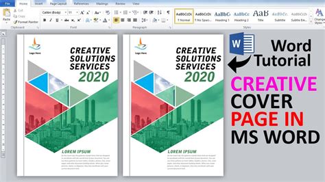 How to Create Cover Page in Microsoft Word | Book Cover Page | Magazine ...