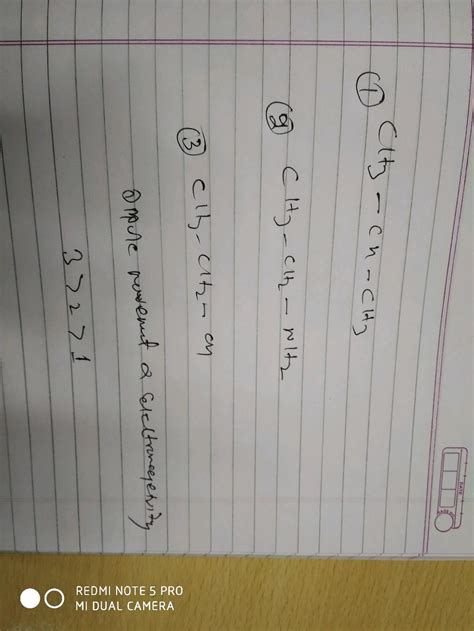 A Arrange The Following Compounds In Increasing Order Of Dipole Me Ch