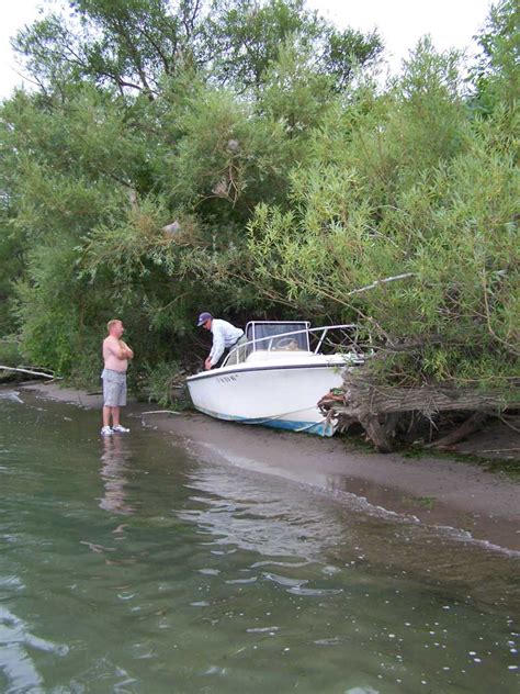 Boat Beached at North Bass Island, August 2007