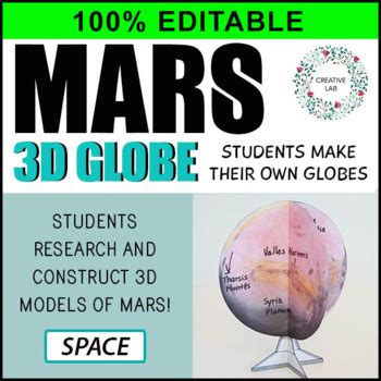 Mars 3D Globe Research Project 100 Editable By Creative Lab TPT