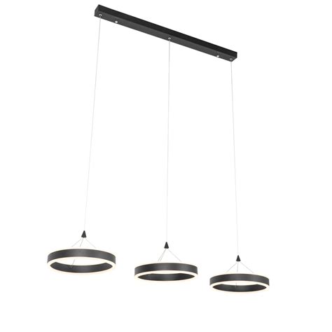 Hanglamp Zwart Langwerpig Incl Led 3 Staps Dimbaar 3 Lichts Lyani