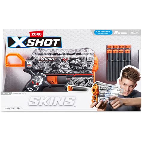 Zuru X Shot Skins Flux 8 Foam Dart Blaster Assorted Big W