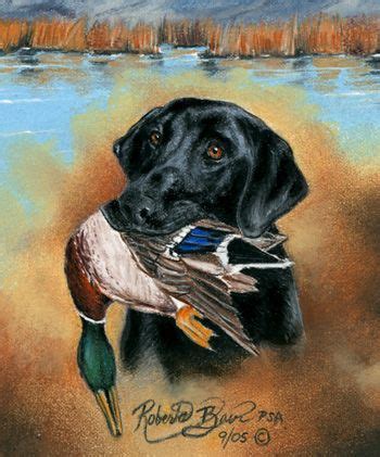 Pastel Black Labrador Retriever Duck Hunting Painting by Roby Baer | Hunting painting, Black ...